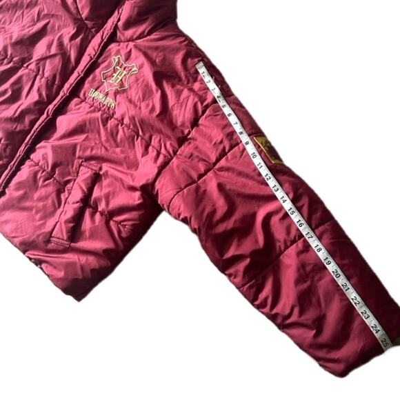 HARRY POTTER HOGWARTS Wizarding World Puffer Coat Jacket SZ XL Rhubarb Red Gold - Picture 10 of 10